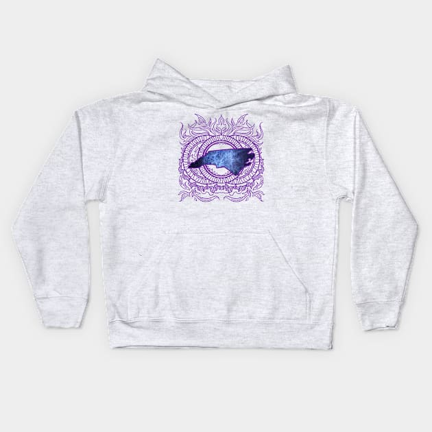 North Carolina Mandala Kids Hoodie by Manfish Inc.